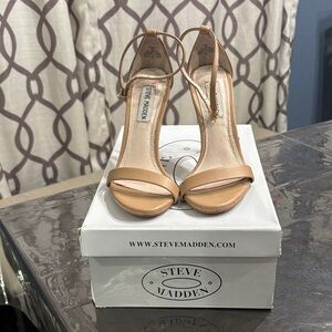 Steve Madden Nude Tan Ankle-Strap Heeled Sandals